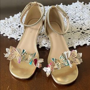 Gold Butterfly Big Kids Sandals 4Y